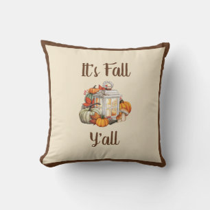 It's Fall Y'all - Rustic Farmhouse Fall Decor Throw Pillow