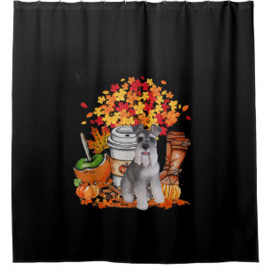 its fall yall schnauzer dog halloween thanksgiving shower curtain