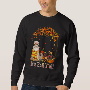 It's Fall Y'all Shih Tzu Bike Pumpkin Spice Autumn Sweatshirt