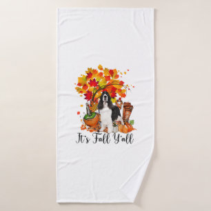 It's Fall Y'all Springer Spaniel Dog Halloween Tha Bath Towel