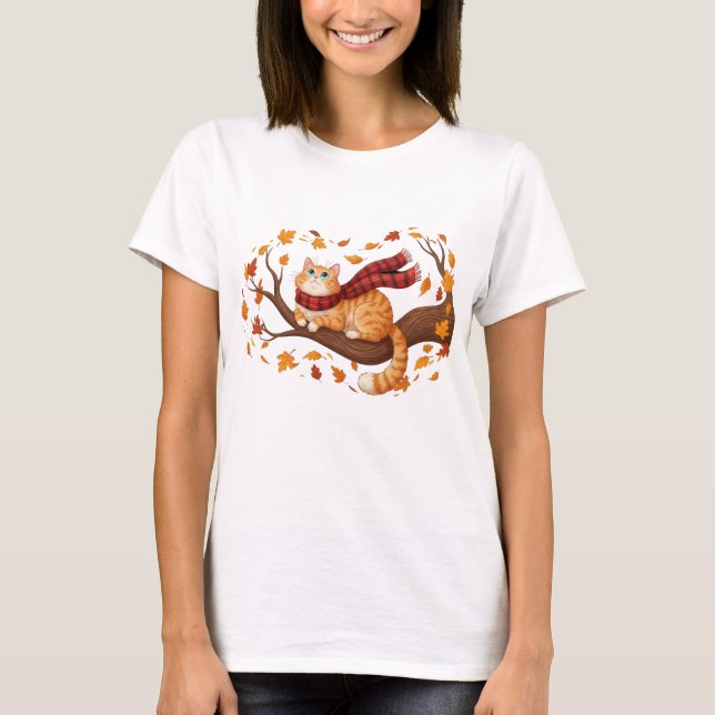 It's Fall Y'all T-Shirt - Thanksgiving Cat Leaf Fa (Front)