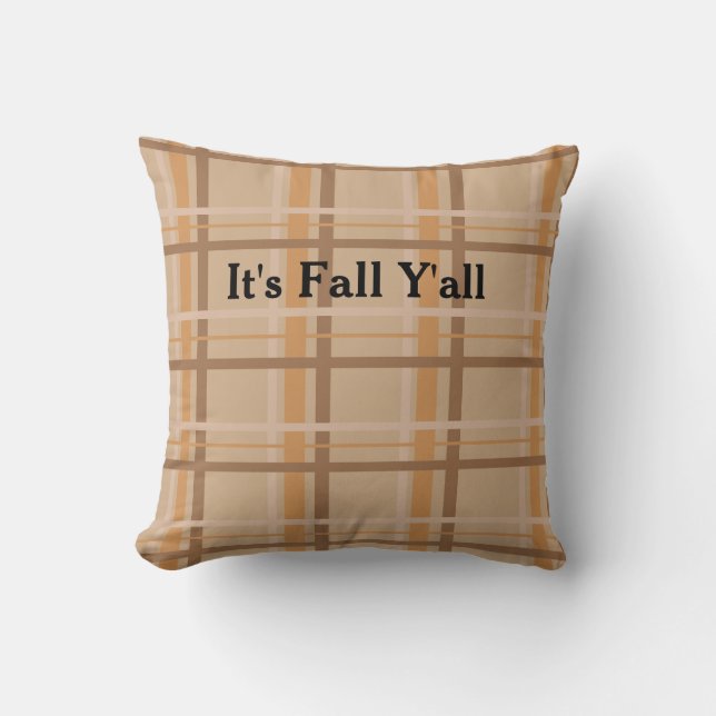 It's Fall Y'all Throw Pillow (Front)