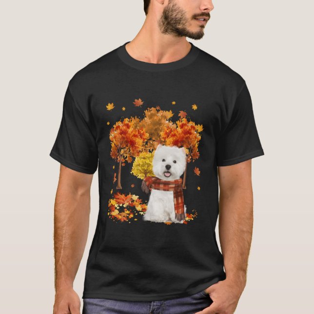 It'S Fall Y'All Westie Autumn Tree Fall Leaves T-Shirt (Front)