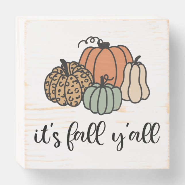 It's Fall Y'all Wooden Box Sign (Front Horizontal)