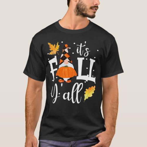 Its Fall Yall Yall  Halloween Gnome Pajamas Women  T_Shirt