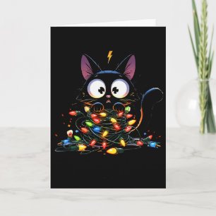 Its Fine I'm Fine Everything Is Fine Cat Christmas Card