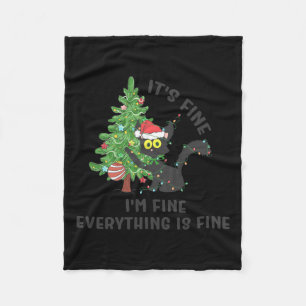 It's Fine Im Fine Everything Is Fine Elf Xmas Matc Fleece Blanket