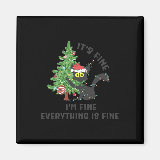 It's Fine Im Fine Everything Is Fine Elf Xmas Matc Magnet (Front)