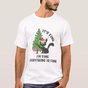 It's Fine Im Fine Everything Is Fine Elf Xmas Matc T-Shirt