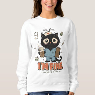 Its Fine Im Fine Everything Is Fine Funny Nurse Sweatshirt
