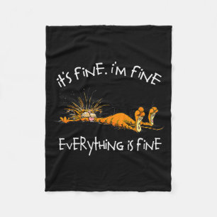 It's Fine Rpg Gamer Cat D20 Dice Fail Funny Nerdy Fleece Blanket