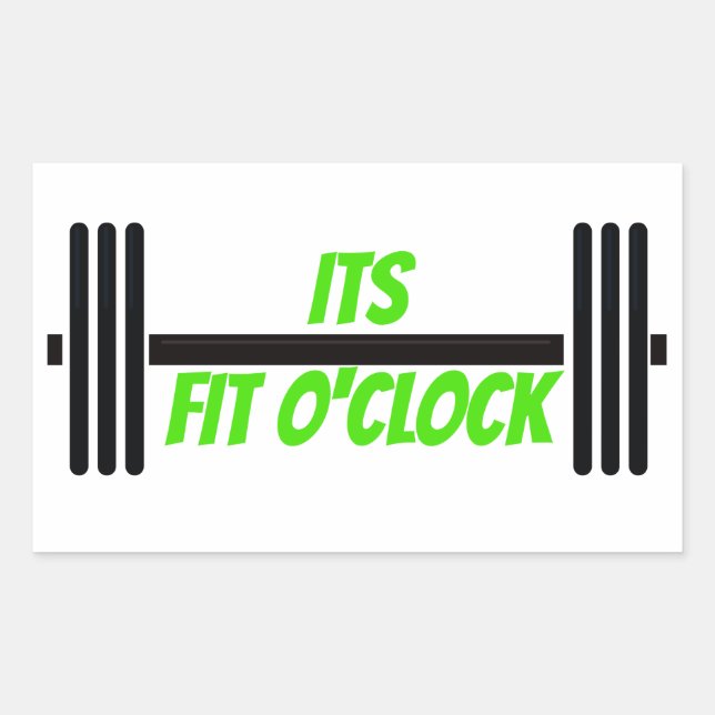 Its Fit O'clock Bodybuilding Barbell Rectangular Sticker (Front)