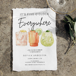 It's Five O'Clock Everywhere Retirement Party Invitation