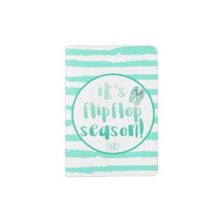 It's Flipflop Season - Aqua Stripes & Fun Quote