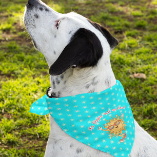 It's Flippin' Hot Out Here Summer Retro Teal Pet Bandana