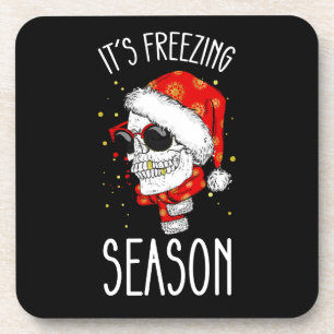 It's Freezing Season Winter Snow Christmas Holiday Beverage Coaster