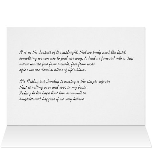 It's Friday but Sunday is Coming (Inside Horizontal (Top))