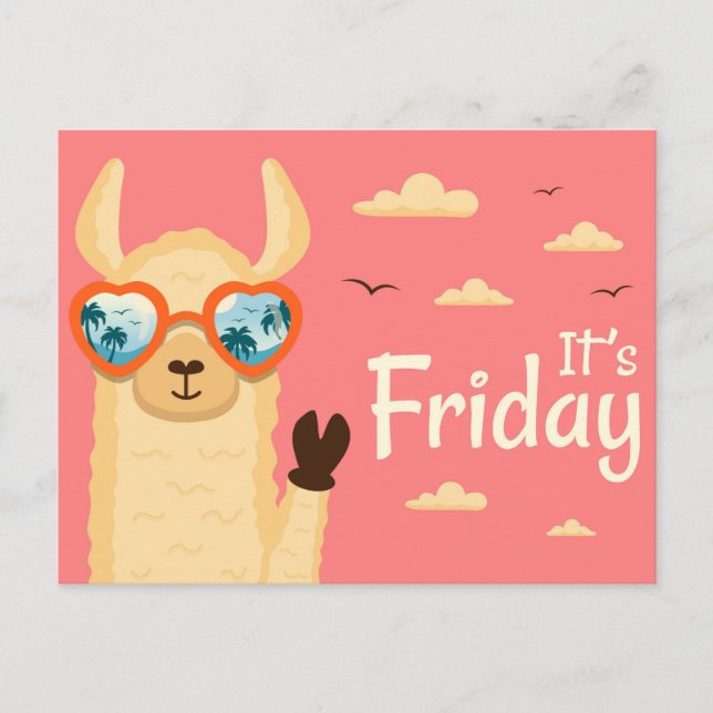 It's Friday Llama Postcard (Front)