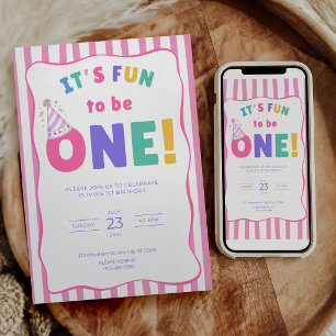 It's Fun to Be One Birthday Invitation
