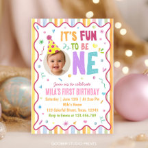 It's Fun To Be One Birthday Party Colorful