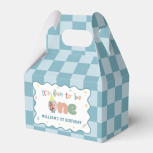 It's Fun To Be One Boy Birthday Favor Boxes