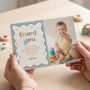 It's Fun To Be One Boy Birthday Thank You Card
