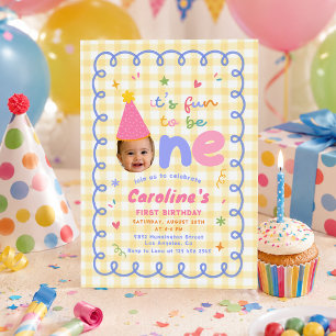 Its Fun To Be One Colorful 1st Birthday Invitation