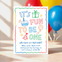 It's Fun to Be One Colorful 1st Birthday