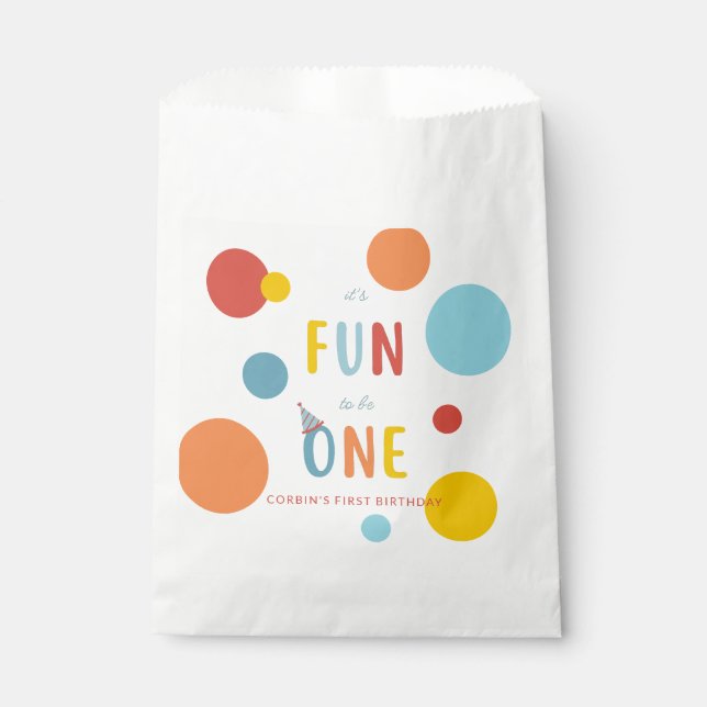 It's Fun To Be One Colorful Birthday Favor Bag (Front)