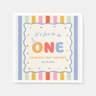It's Fun To Be One Colorful Birthday Party Napkins