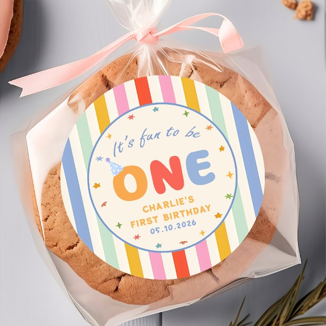 It's Fun To Be One Colorful Birthday Party Sticker (Creator Uploaded)