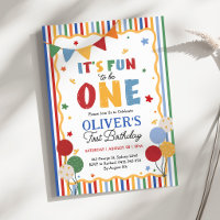 It's Fun to Be One: Colorful Boy First Birthday