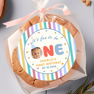It's Fun To Be One Colorful Photo Birthday Sticker