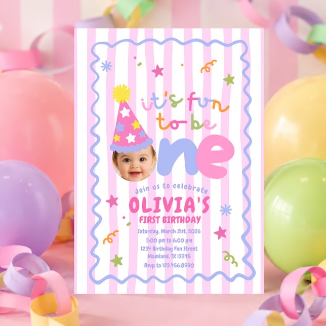 Its Fun To Be One First Birthday Invitation (Creator Uploaded)