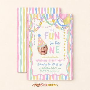 Its Fun To Be One Girl First Birthday Invitation
