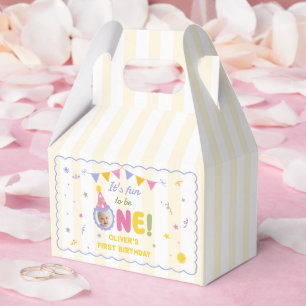 Its Fun To Be One Photo Boy 1st Birthday Favor Boxes