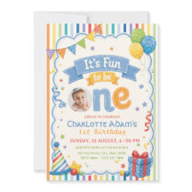 Its Fun To Be One Photo Colorful 1st Birthday