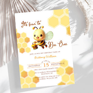 It's Fun to Bee One First Birthday Invitation