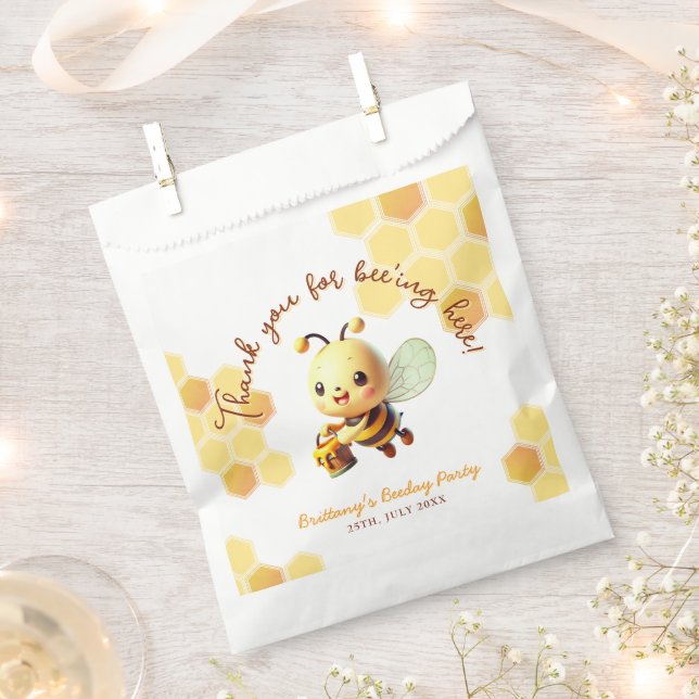 It's Fun to Bee One Honey Bee Birthday  Favor Bag (Clipped)