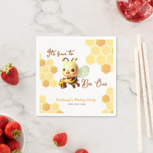 It's Fun to Bee One Honey Bee Birthday Napkins