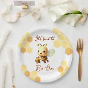 It's Fun to Bee One Honey Bee Birthday  Paper Plates