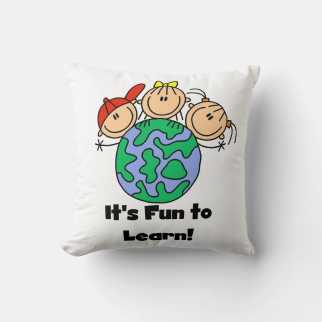 It's Fun to Learn Throw Pillow (Front)