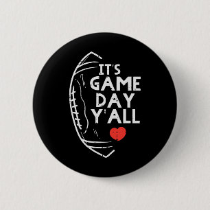 Its Game Day Yall American Football Sports Men Wom Button