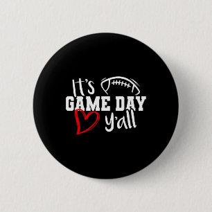 Its Game Day Yall Cute Super Football Bowl Heart W Button