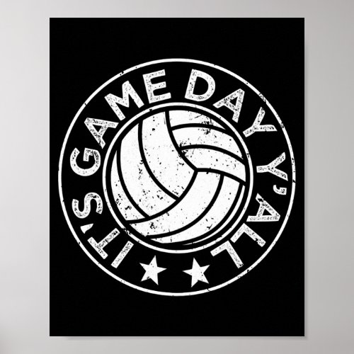 Its Game Day Yall Funny Volleyball Player Vball Poster