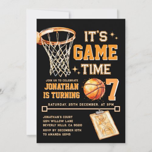 It's Game Time ANY AGE Basketball Birthday Sports