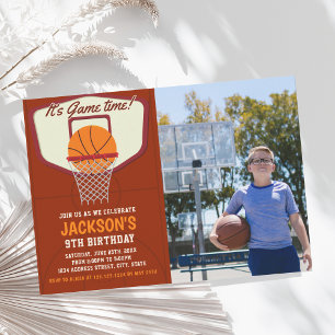 It's Game time! Basketball theme Birthday Kids  Invitation