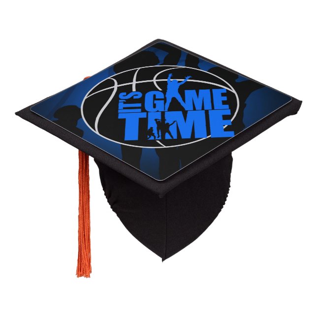 Its Game Time - Blue Graduation Cap Topper (Angled)