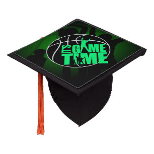 It's Game Time - Green  Graduation Cap Topper
