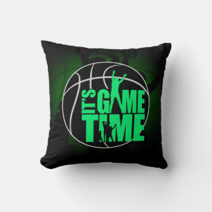 It's Game Time - Green Throw Pillow